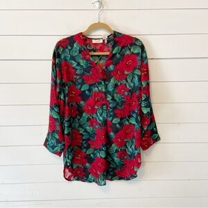 Victorias Secret | Vintage Gold Label Button Front Floral Nightgown Size Small